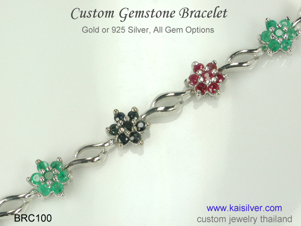 ruby sapphire emerald bracelet