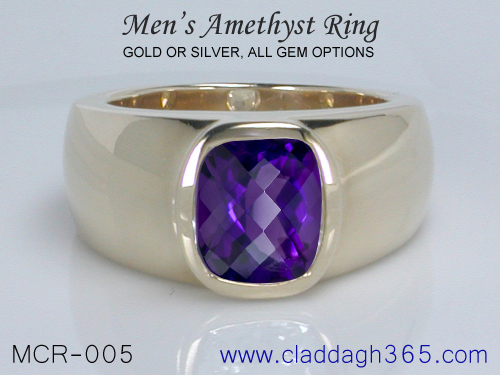 men's amethyst ring