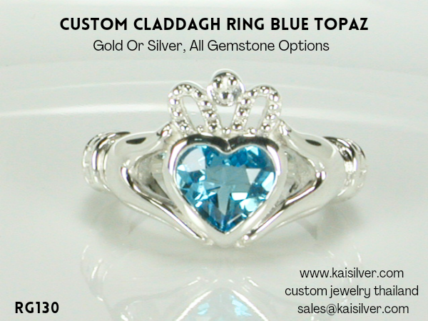 topaz ring claddagh kaisilver