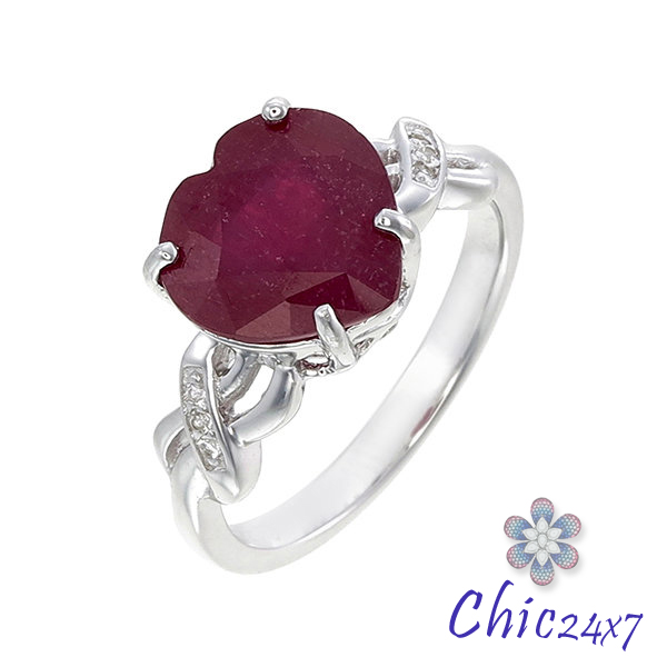 ruby silver ring